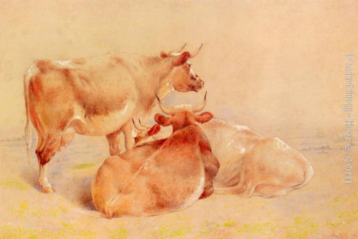 Cattle Resting (2 of 2) painting - William Huggins Cattle Resting (2 of 2) art painting